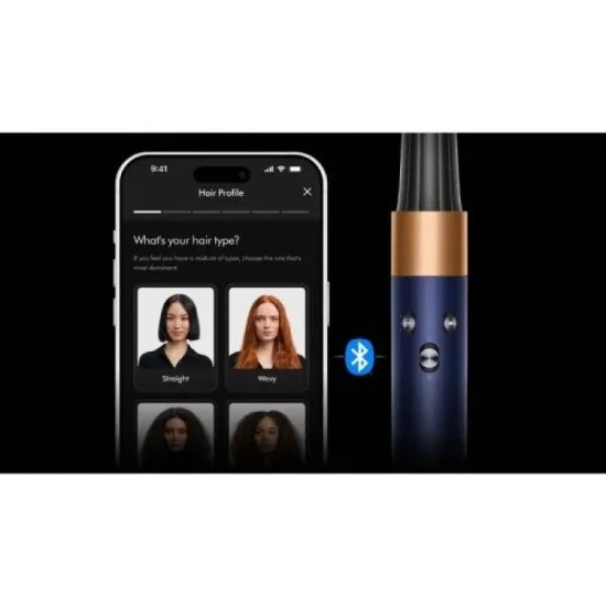 Dyson Airwrap i.d. Multi-Styler and Dryer 1300W 6-in-1 Styling, Bluetooth App Control Intelligent Heat Control Straight + Wavy – Blue